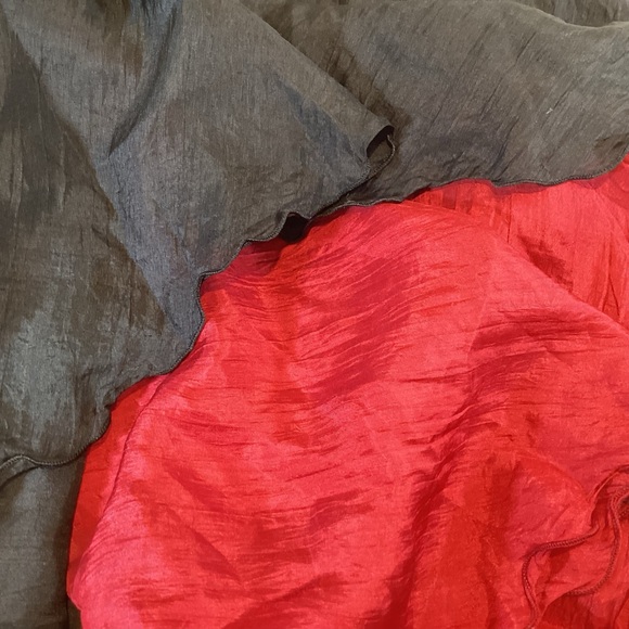 YELLOW LOTUS SANTA MONICA 100% SILK SLIP DRESS BLACK RED EUC SZ MED - Picture 6 of 6